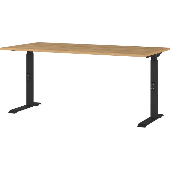 Polohovací pracovní stůl s dubovou deskou 80x160 cm