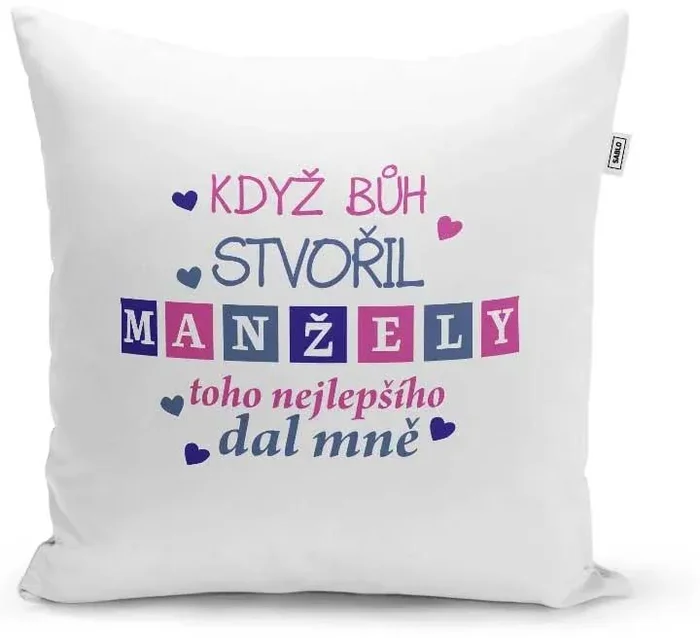Polštář Když Bůh stvořil manžely 40x40 cm