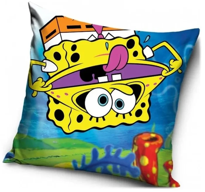 Polštář SpongeBob vzhůru nohama 40x40 cm