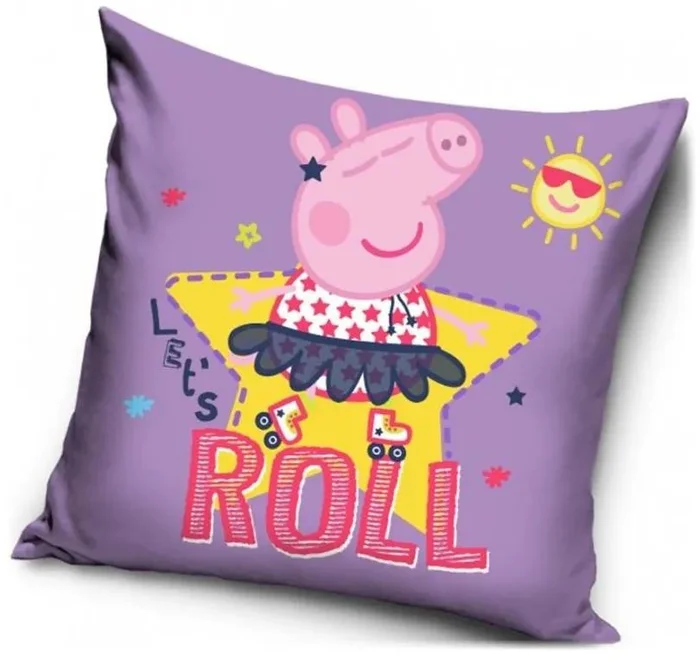 Polštářek Peppa Pig na bruslích 40x40 cm