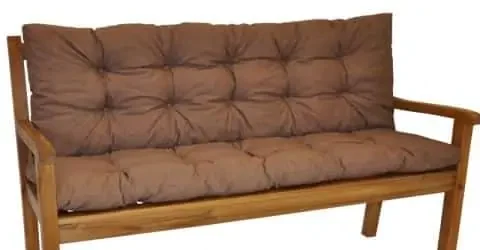 Polstr na zahradní lavičku 120 cm, hnědý melír