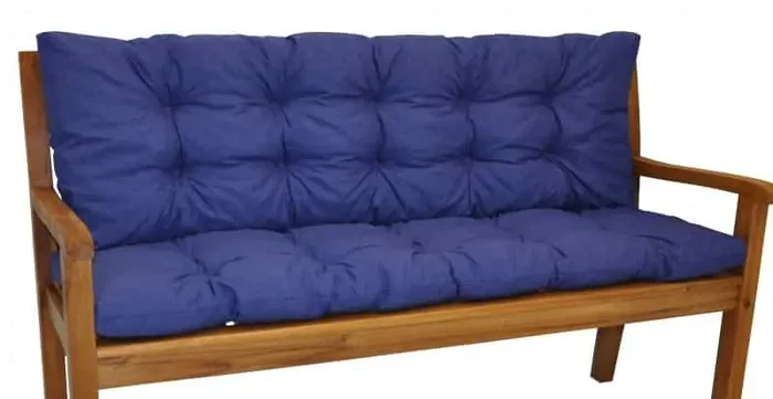 Polstr na zahradní lavičku 120 cm – modrý melír