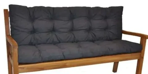 Polstr na zahradní lavičku 120 cm, tmavě šedý melír