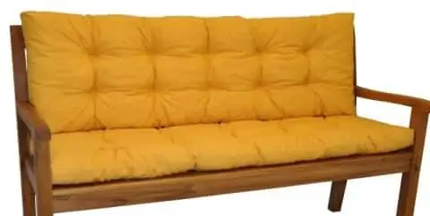 Polstr na zahradní lavičku 120 cm, žlutý melír