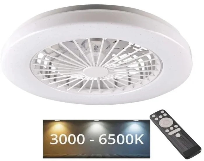 Polux Libya LED Stropní svítidlo s ventilátorem a stmívačem