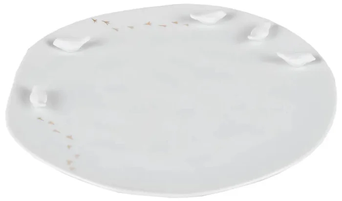Porcelánový talíř s 3D ptáky, střední rozměr