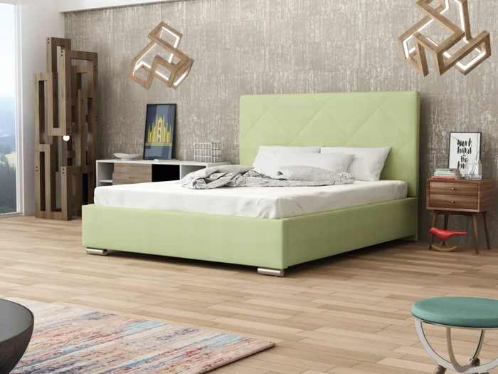 Postel DANGELO 5 180 × 200 cm – světle zelené čalounění