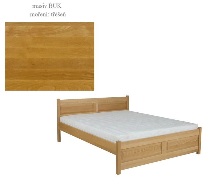 Postel DICHOTOMA 120x200 – masiv buk, moření třešeň