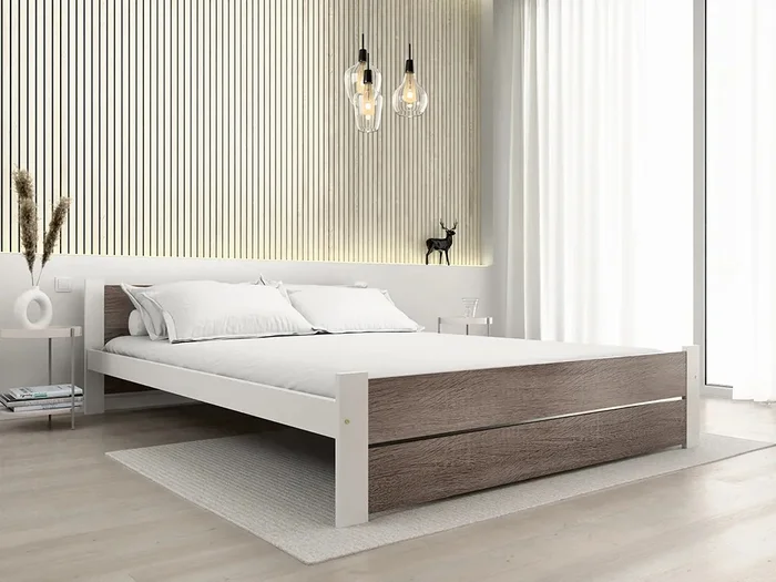 Postel IKAROS DOUBLE 140x200 cm s lamelovým roštem a matrací Deluxe