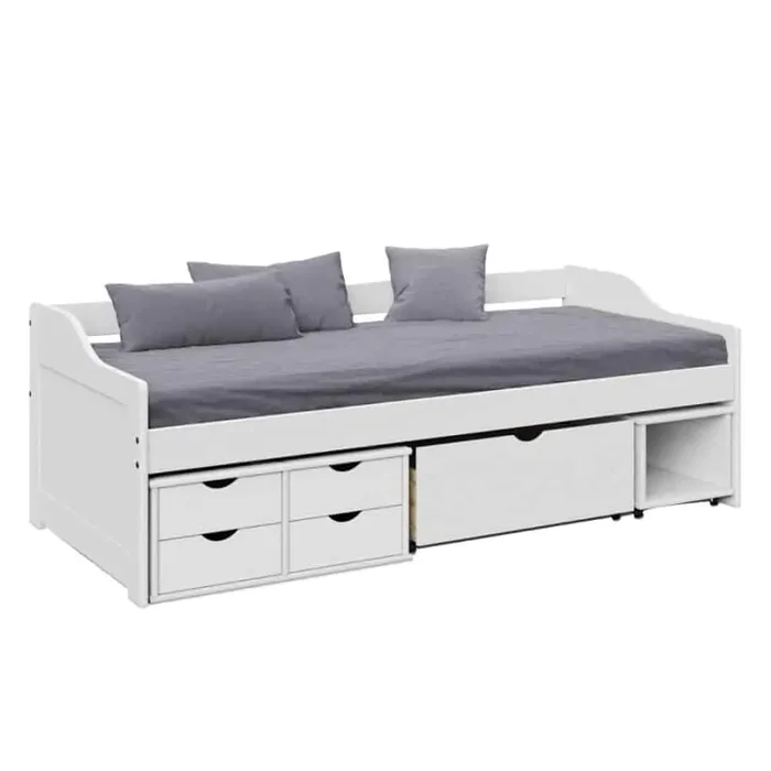 Postel MAXI NEW 90x200 s úložným prostorem – bílá, masiv