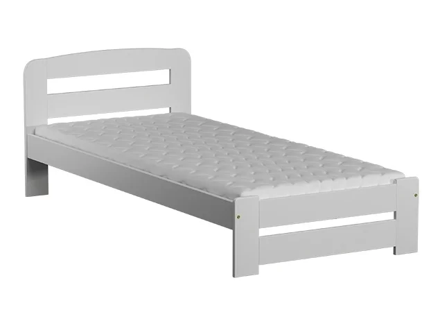 Postel OAKLEY 90x200 cm – masiv borovice, bílé moření