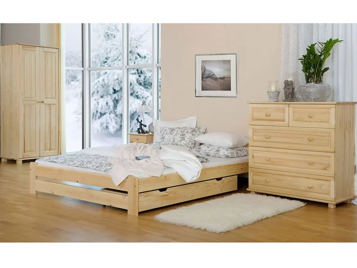 Postel RAFANUS 120x200 cm – masiv borovice s roštem