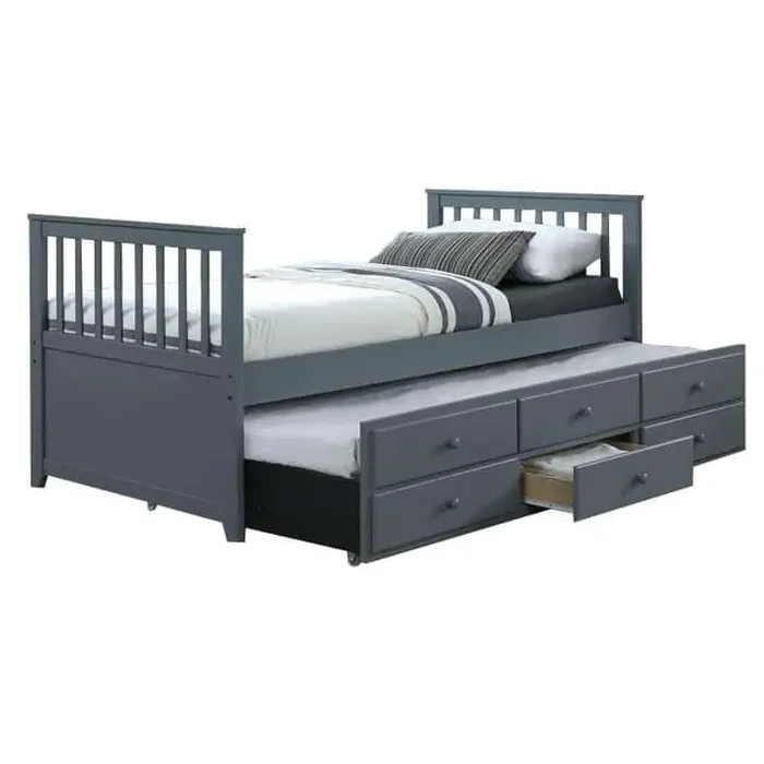 Postel s přistýlkou AUSTIN NEW 90x200, šedá