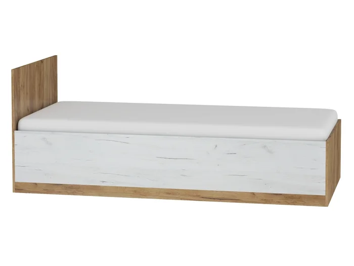 Postel s roštem GATTON 90x200 cm – craft zlatý a craft bílá, 5 let záruka