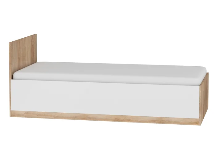 Postel s roštem GATTON 90x200 cm – dub sonoma/bílý lesk