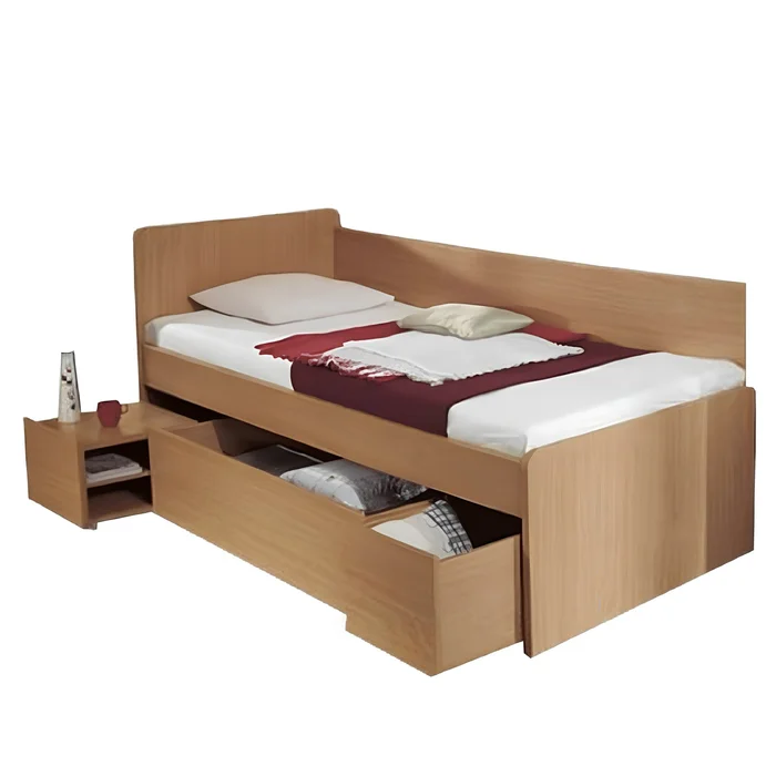 Postel s úložným prostorem buk 90x200 cm