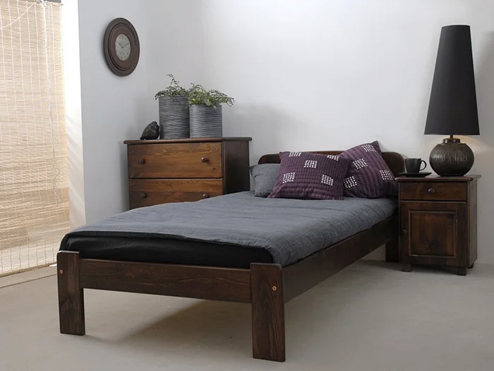 Postel STETSON 90x200 cm s roštem – borovice, moření ořech