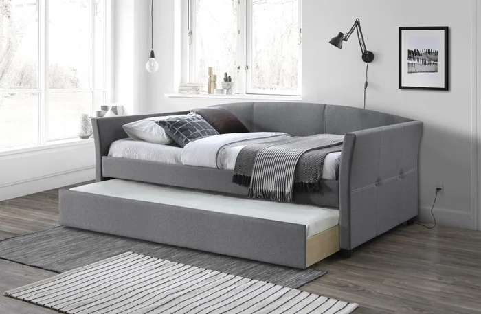 Postel WERETA 90×200 cm se výsovnou přistýlkou, šedá