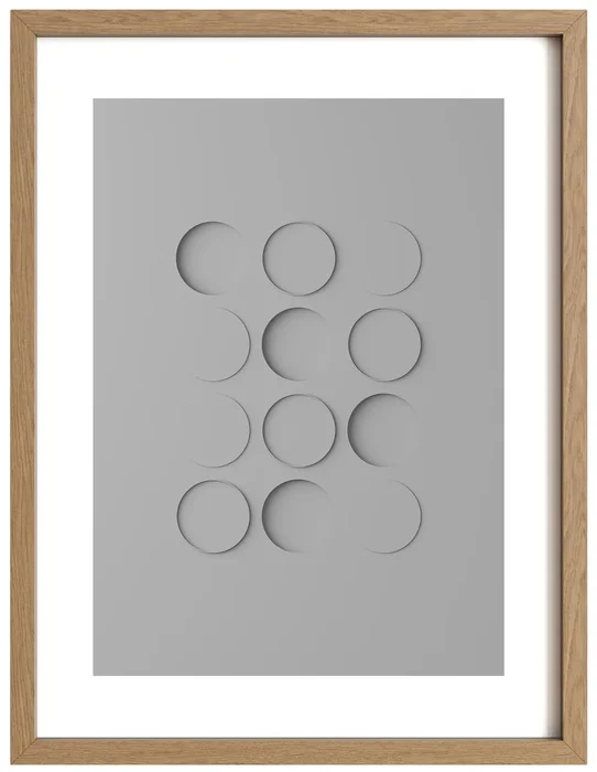 Posters Shadow Forms Silver Grey 30x40 cm