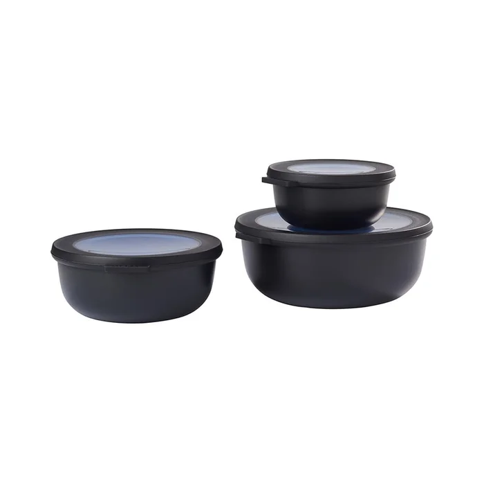 Potravinové boxy Nordic Black, sada 3 kusů