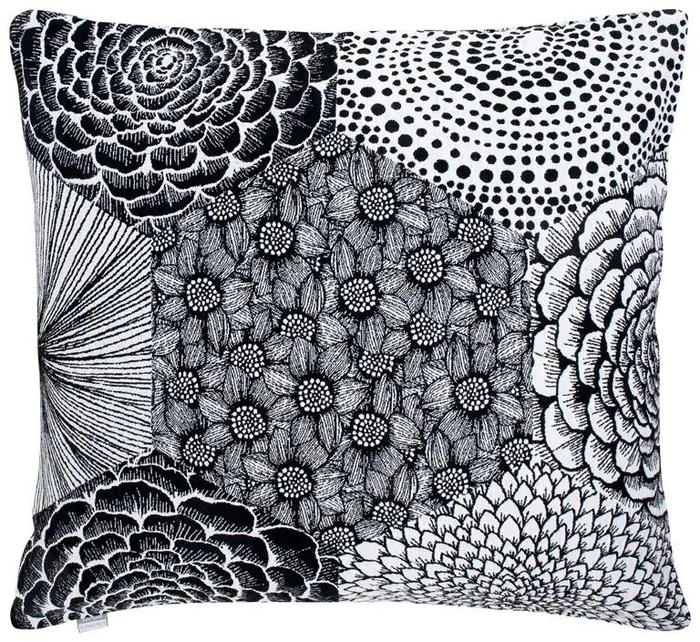Povlak na polštář Ruut 45x45 cm černo-bílý