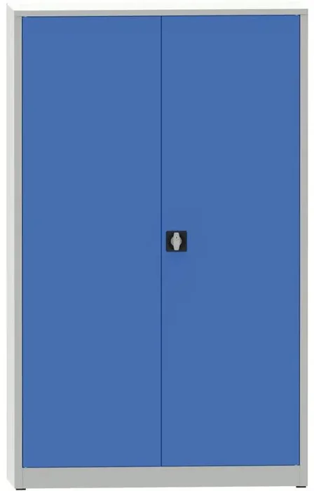 Pracovní dílenská skříň s 4 policemi, svařená, šedá a modrá, 1200x600x1950 mm
