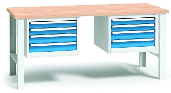 Pracovní stůl do dílny s úložnými boxy