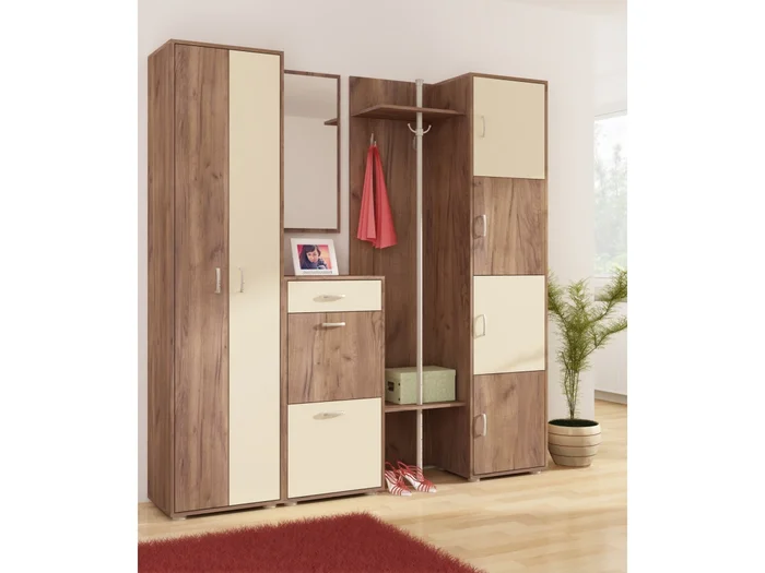 Předsíňová stěna GAWLER – craft tobaco/krém, 5 let záruky