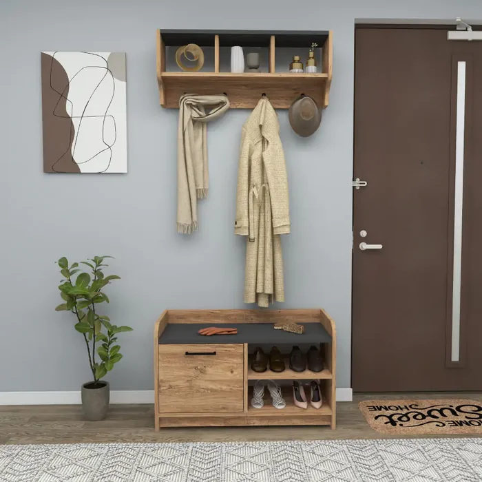 Předsíňová stěna LEMNOS borovice/antracit