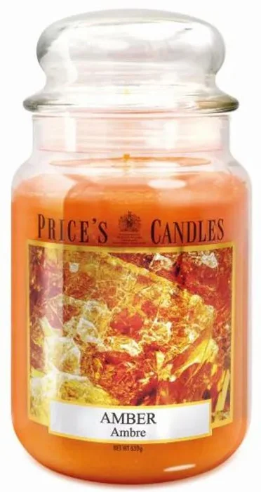 PRICE´S Maxi Jantarová svíčka ve skle