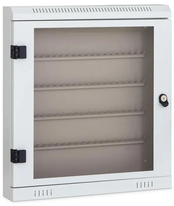 Prosklená klíčová skříňka 100 klíčů šedá