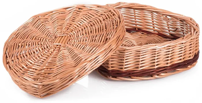 Proutěná srdcová dóza s víkem 28 cm