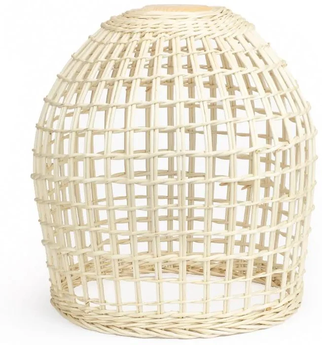 Proutěné bělené stínidlo na lustr 17 cm