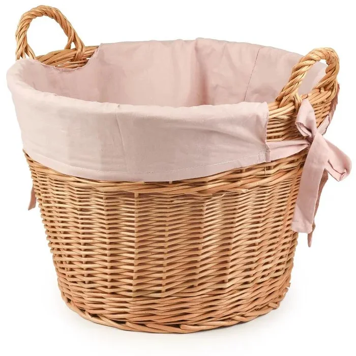 Proutěný koš na hračky s odnímatelnou kapsou, 45 cm