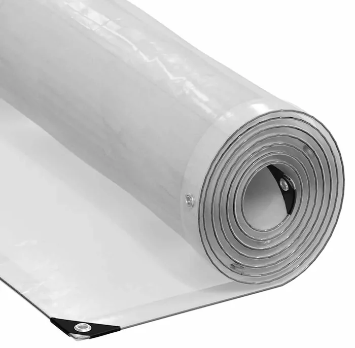 Průhledná ochranná plachta s oky 2x10 m