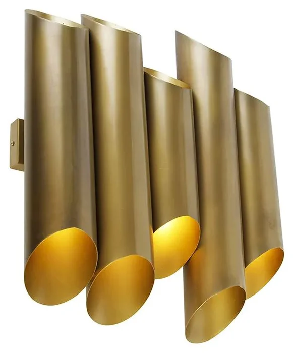 Průmyslová mosazná nástěnná lampa 10-světlo Whistle