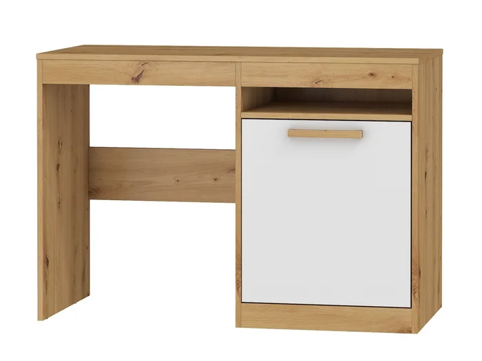 Psací stůl GATTON s dvířky, dub artisan/bílý lesk