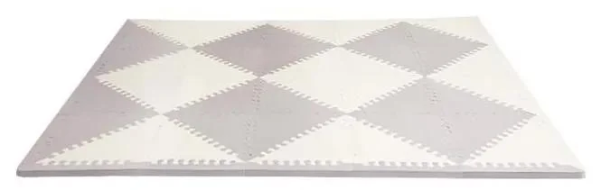 Puzzle podložka pro děti 72 dílů šedo-béžová