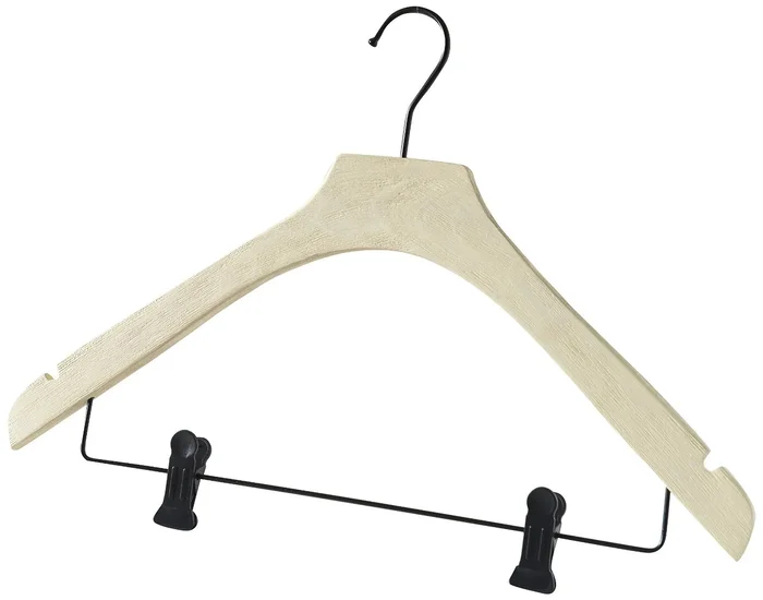 Ramínko Compactor Cancale Lotus s klipsy na kalhoty, přírodní dřevo, 43 cm