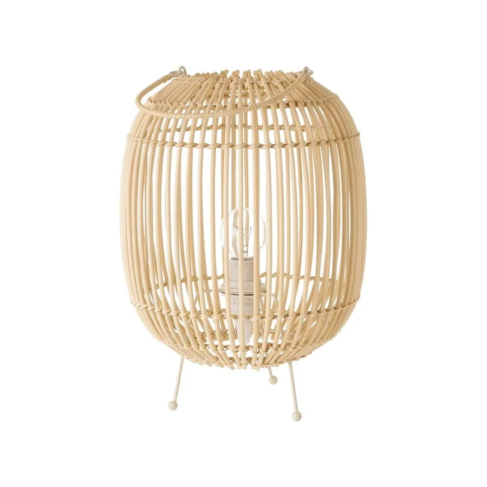 Ratanová stolní lampa s přírodním stínidlem