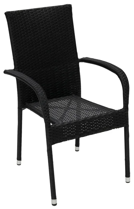 Ratanové stohovatelné křeslo Deokork SIENA v černé barvě