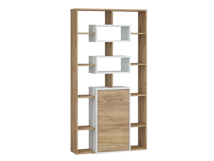 Regál Dorinda 1D – craft bílý / craft zlatý