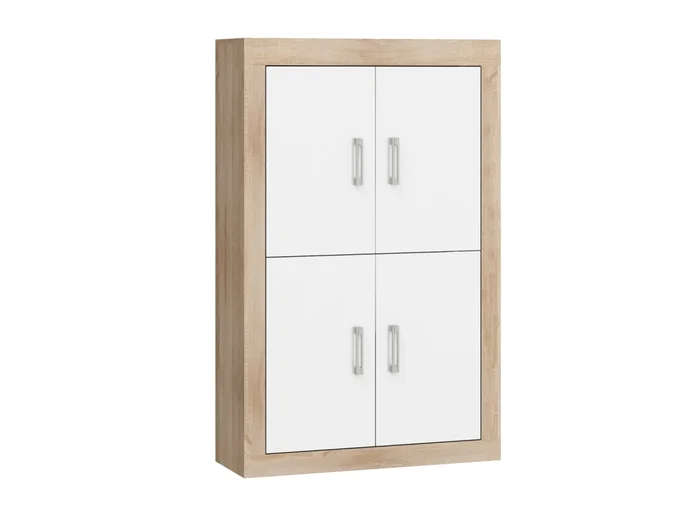 Regál GOUDINI 8 – dub sonoma/bílý lesk, 5 let záruka