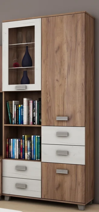 Regál KEATING, craft tabák / craft bílá, 5 let záruka