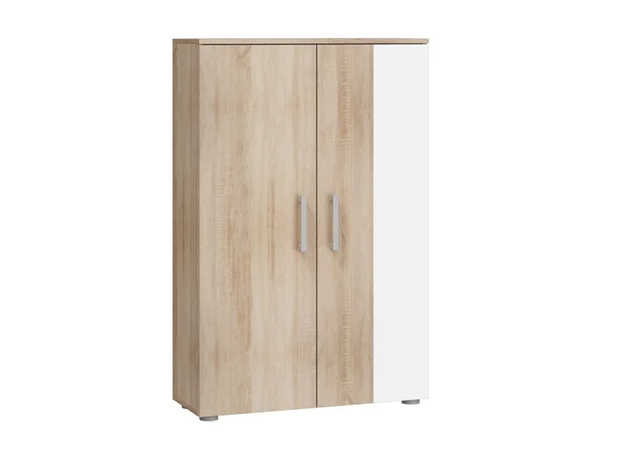 Regál Mangona 80×120×32 cm dub sonoma/bílý lesk
