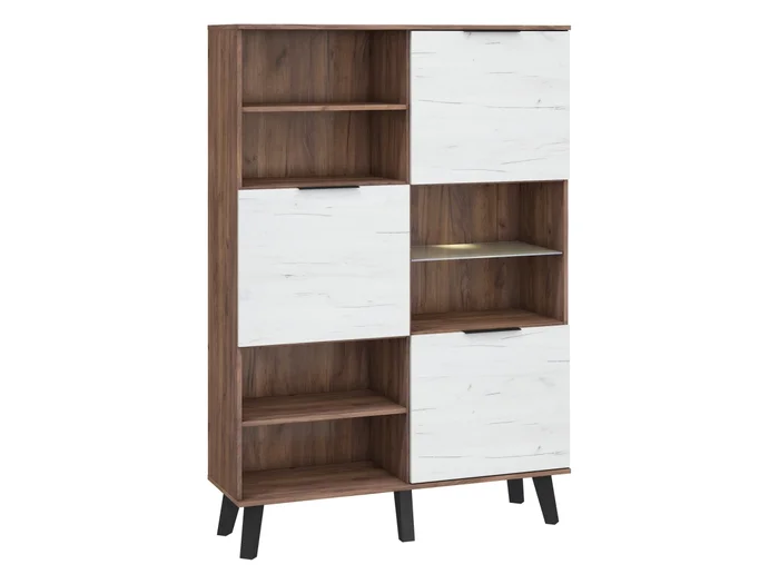 Regál OSMAK 3D 120×174×40 cm, craft tobaco / craft bílý