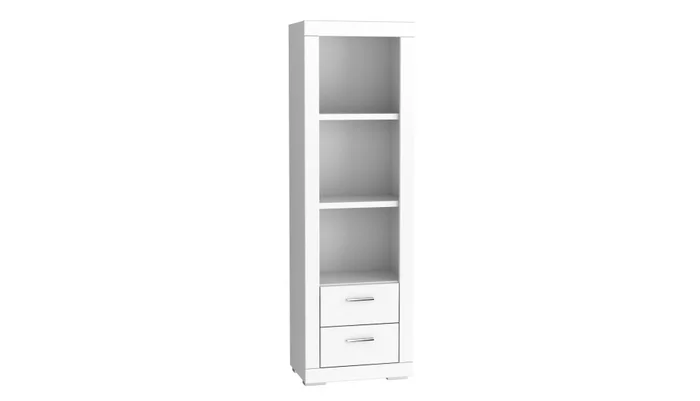 Regál se 2 policemi a 2 zásuvkami – bílý, 61,3 × 198,5 × 41,4 cm