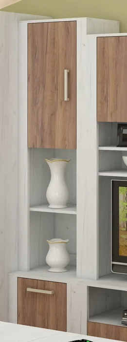 Regál WUBIN 2D s dvířky – craft bílé a tabák, 5 let záruky
