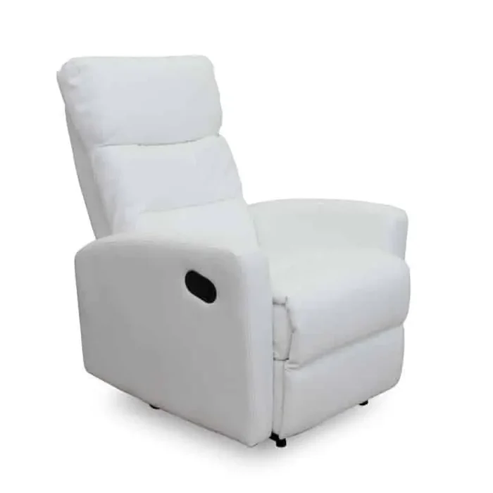 Relaxační křeslo SILAS bílá ekokůže