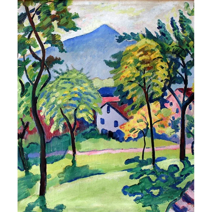Reprodukce obrazu August Macke - Tegernsee Landscape 50x60 cm